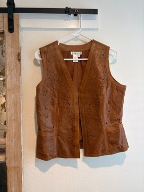 Coldwater Creek Tan Leather Vest